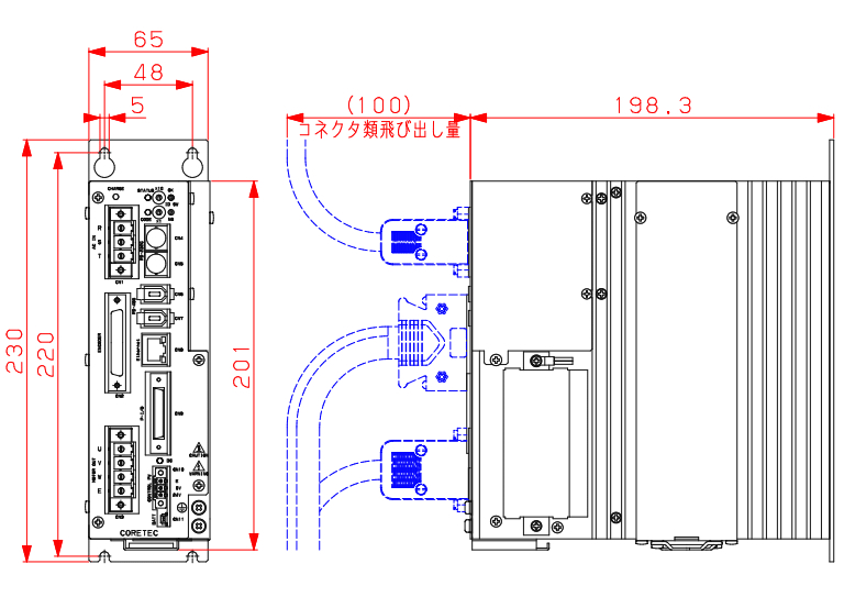 ACサーボプレスコントローラ_CPS-SP-75--_寸法図